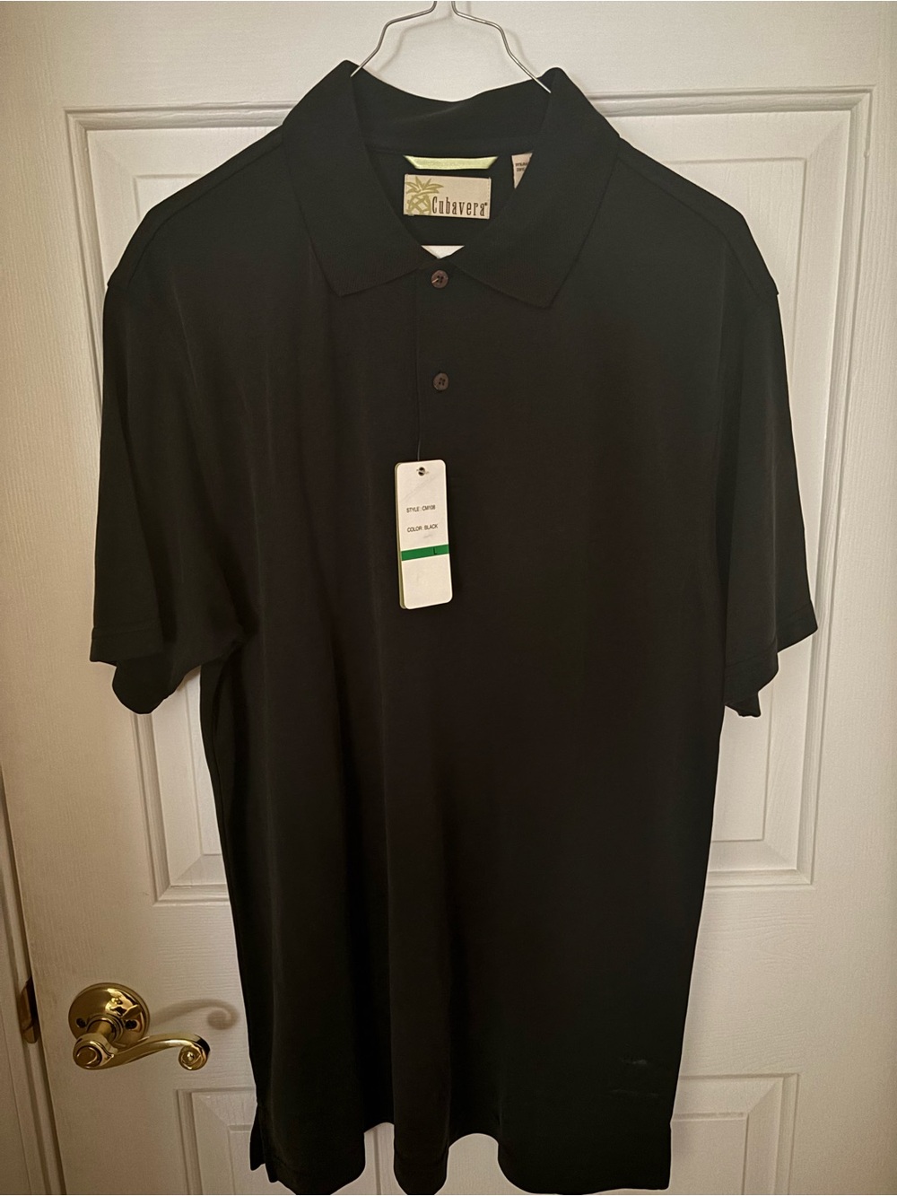 Cubavera Men's Black Polo with Classic Collar